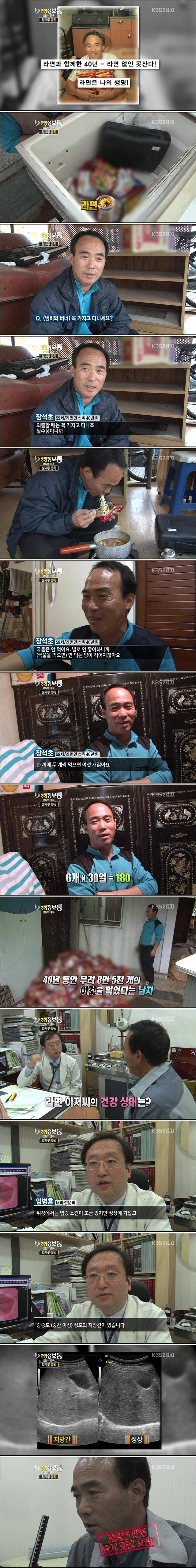 40년동안 라면 8만개먹은 사람 | 인스티즈