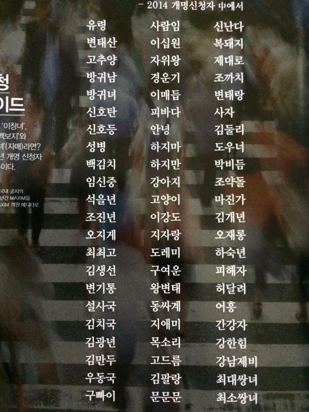 2014년 개명신청자들의 전이름 | 인스티즈