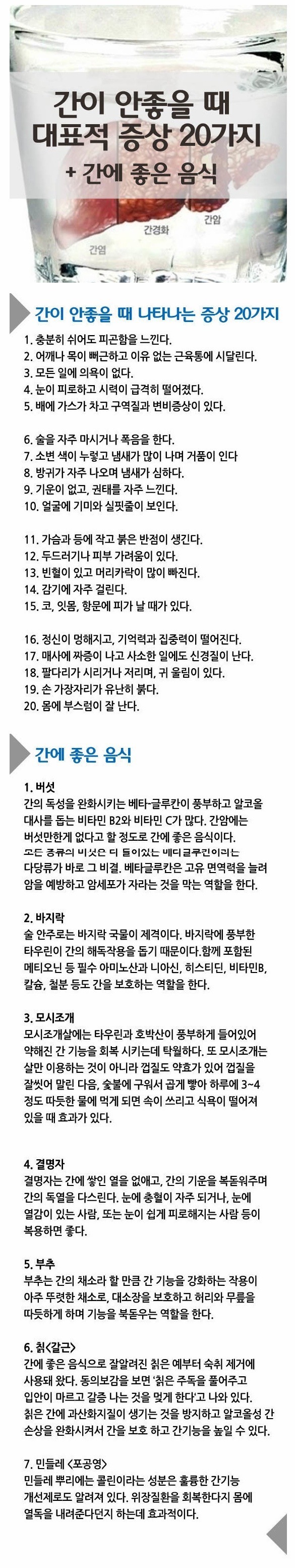 간이 안 좋을때 나타나는 20가지 증상 | 인스티즈