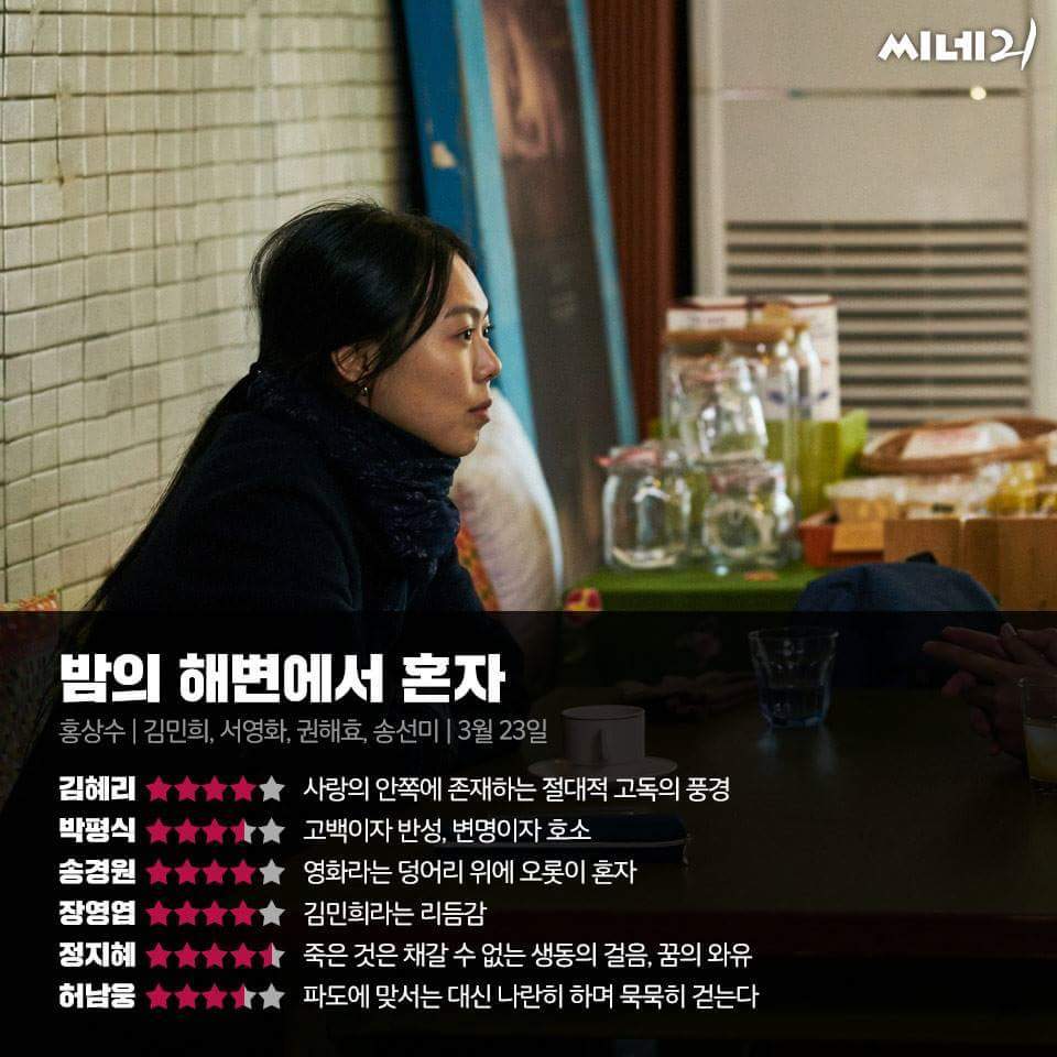 홍상수 밤의 해변에서 혼자 씨네21평점 | 인스티즈