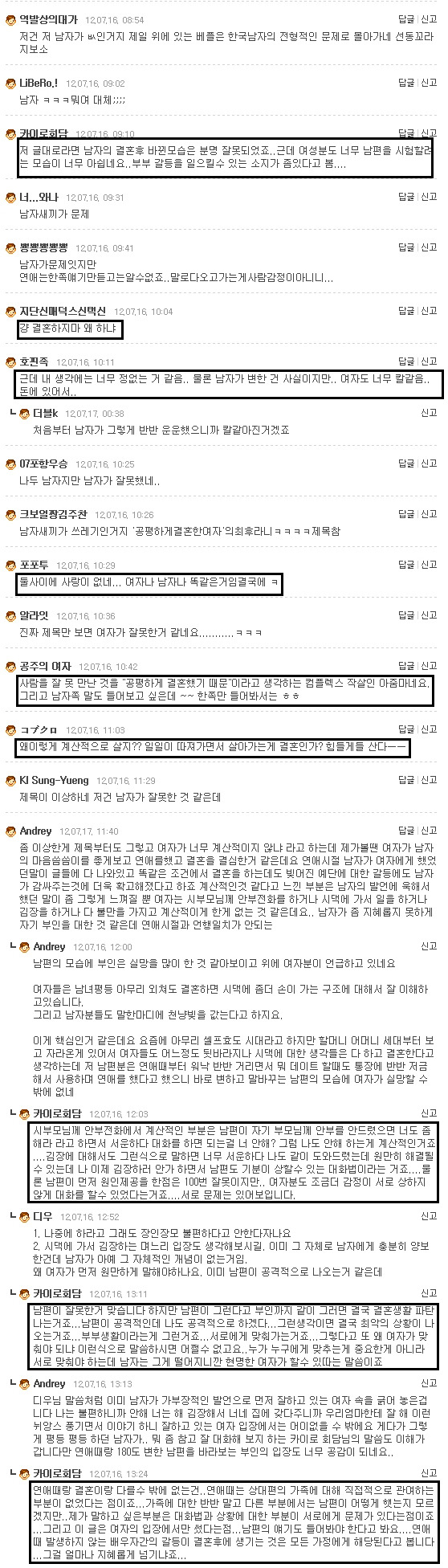공평하게 결혼한 여자의 최후에 대한 남자들의 반응 | 인스티즈