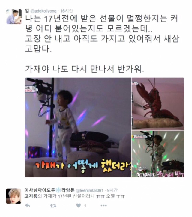 고지용 아들 승재가 갖고 놀던 가재 인형의 진실.twt | 인스티즈