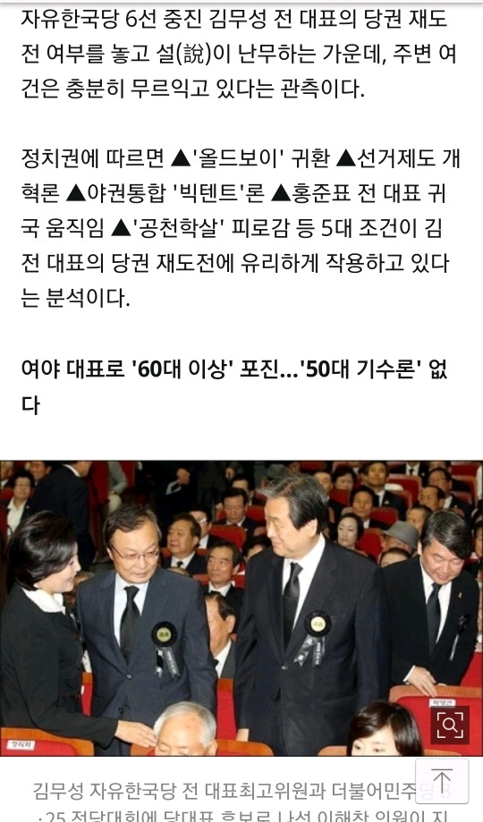 자유한국당 6선 중진 김무성 전 대표 당권 재도전설 난무.gisa | 인스티즈